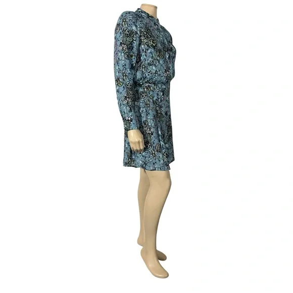NWT Zadig & Voltaire Refla bohemian Patch Oxford blue printed Dress - Picture 5 of 15